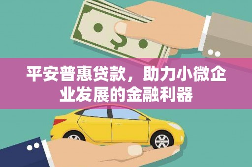 加格达奇平安普惠贷款，助力小微企业发展的金融利器